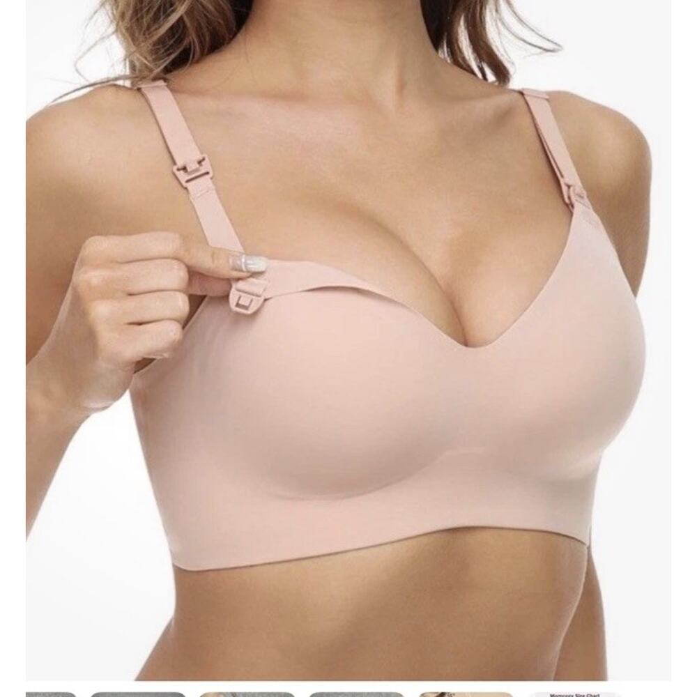 Momcozy Jelly Strip Nursing Bra 3XL Nude Tan